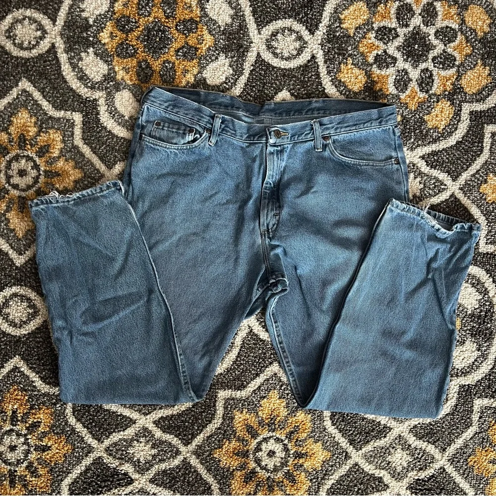 Men’s Wrangler Relaxed fit Blue Denim Jeans 40x32 - Picture 3 of 6